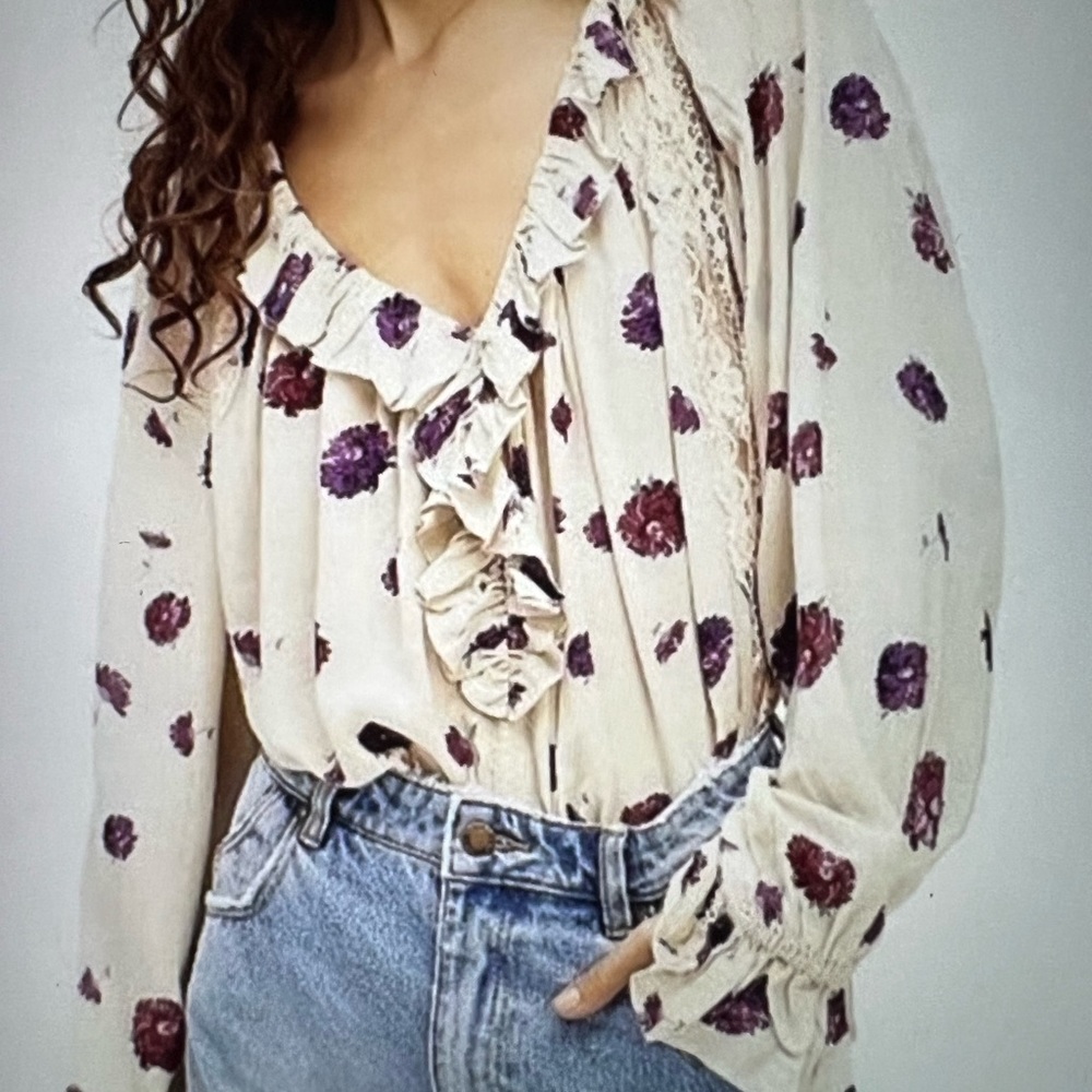 Free People intimates bodysuit EUC large Poppy